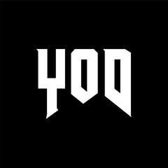YOD letter logo design for technology company. YOD logo design black and white color combination. YOD logo, YOD vector, YOD design, YOD icon, YOD alphabet. YOD typography logo design.