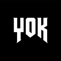 YOK letter logo design for technology company. YOK logo design black and white color combination. YOK logo, YOK vector, YOK design, YOK icon, YOK alphabet. YOK typography logo design.