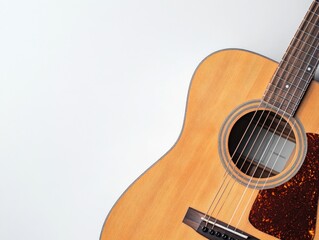 Obraz premium acoustic guitar on white background