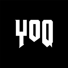 YOQ letter logo design for technology company. YOQ logo design black and white color combination. YOQ logo, YOQ vector, YOQ design, YOQ icon, YOQ alphabet. YOQ typography logo design.
