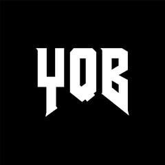 YQB letter logo design for technology company. YQB logo design black and white color combination. YQB logo, YQB vector, YQB design, YQB icon, YQB alphabet. YQB typography logo design.