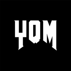 YQM letter logo design for technology company. YQM logo design black and white color combination. YQM logo, YQM vector, YQM design, YQM icon, YQM alphabet. YQM typography logo design.