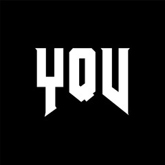 YQV letter logo design for technology company. YQV logo design black and white color combination. YQV logo, YQV vector, YQV design, YQV icon, YQV alphabet. YQV typography logo design.
