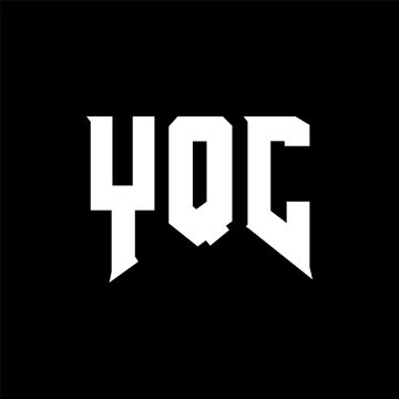 YQC letter logo design for technology company. YQC logo design black and white color combination. YQC logo, YQC vector, YQC design, YQC icon, YQC alphabet. YQC typography logo design.