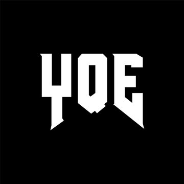 YQE letter logo design for technology company. YQE logo design black and white color combination. YQE logo, YQE vector, YQE design, YQE icon, YQE alphabet. YQE typography logo design.