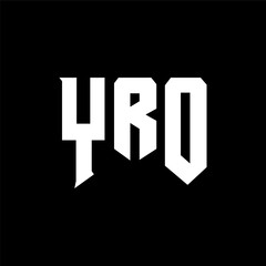 YRO letter logo design for technology company. YRO logo design black and white color combination. YRO logo, YRO vector, YRO design, YRO icon, YRO alphabet. YRO typography logo design.