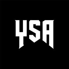 YSA letter logo design for technology company. YSA logo design black and white color combination. YSA logo, YSA vector, YSA design, YSA icon, YSA alphabet. YSA typography logo design.