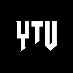 YTU letter logo design for technology company. YTU logo design black and white color combination. YTU logo, YTU vector, YTU design, YTU icon, YTU alphabet. YTU typography logo design.