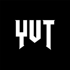 YUT letter logo design for technology company. YUT logo design black and white color combination. YUT logo, YUT vector, YUT design, YUT icon, YUT alphabet. YUT typography logo design.