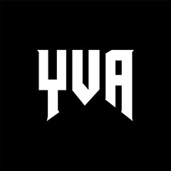 YVA letter logo design for technology company. YVA logo design black and white color combination. YVA logo, YVA vector, YVA design, YVA icon, YVA alphabet. YVA typography logo design.