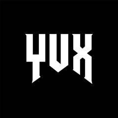 YUX letter logo design for technology company. YUX logo design black and white color combination. YUX logo, YUX vector, YUX design, YUX icon, YUX alphabet. YUX typography logo design.