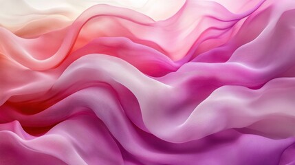 Obraz premium Abstract pink, orange, and white fabric waves.
