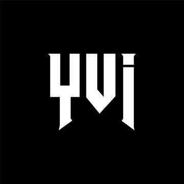 YVI letter logo design for technology company. YVI logo design black and white color combination. YVI logo, YVI vector, YVI design, YVI icon, YVI alphabet. YVI typography logo design.
