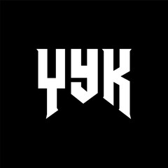 YYK letter logo design for technology company. YYK logo design black and white color combination. YYK logo, YYK vector, YYK design, YYK icon, YYK alphabet. YYK typography logo design.
