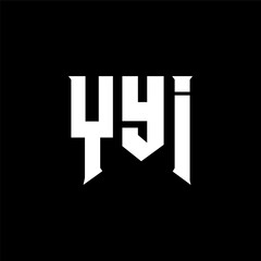 Obraz premium YYI letter logo design for technology company. YYI logo design black and white color combination. YYI logo, YYI vector, YYI design, YYI icon, YYI alphabet. YYI typography logo design.