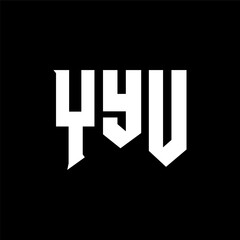 YYU letter logo design for technology company. YYU logo design black and white color combination. YYU logo, YYU vector, YYU design, YYU icon, YYU alphabet. YYU typography logo design.