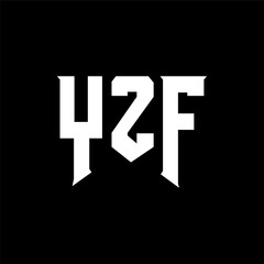 YZF letter logo design for technology company. YZF logo design black and white color combination. YZF logo, YZF vector, YZF design, YZF icon, YZF alphabet. YZF typography logo design.