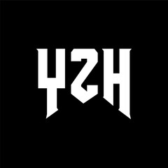 YZH letter logo design for technology company. YZH logo design black and white color combination. YZH logo, YZH vector, YZH design, YZH icon, YZH alphabet. YZH typography logo design.