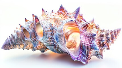 Obraz premium a multicolored seashell with intricate textures and holes