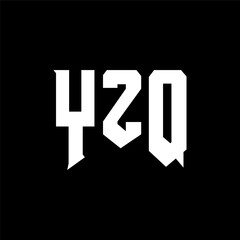 YZQ letter logo design for technology company. YZQ logo design black and white color combination. YZQ logo, YZQ vector, YZQ design, YZQ icon, YZQ alphabet. YZQ typography logo design.