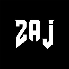ZAJ letter logo design for technology company. ZAJ logo design black and white color combination. ZAJ logo, ZAJ vector, ZAJ design, ZAJ icon, ZAJ alphabet. ZAJ typography logo design.
