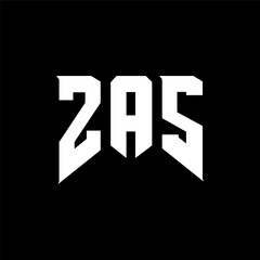 Fototapeta premium ZAS letter logo design for technology company. ZAS logo design black and white color combination. ZAS logo, ZAS vector, ZAS design, ZAS icon, ZAS alphabet. ZAS typography logo design.