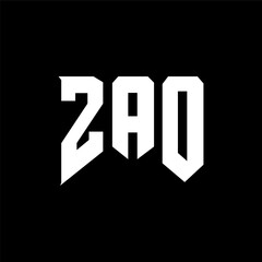 ZAO letter logo design for technology company. ZAO logo design black and white color combination. ZAO logo, ZAO vector, ZAO design, ZAO icon, ZAO alphabet. ZAO typography logo design.