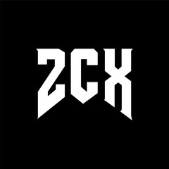 ZCX letter logo design for technology company. ZCX logo design black and white color combination. ZCX logo, ZCX vector, ZCX design, ZCX icon, ZCX alphabet. ZCX typography logo design.