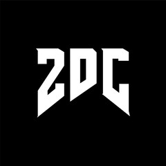 ZDC letter logo design for technology company. ZDC logo design black and white color combination. ZDC logo, ZDC vector, ZDC design, ZDC icon, ZDC alphabet. ZDC typography logo design.