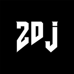 ZDJ letter logo design for technology company. ZDJ logo design black and white color combination. ZDJ logo, ZDJ vector, ZDJ design, ZDJ icon, ZDJ alphabet. ZDJ typography logo design.