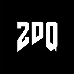 ZDQ letter logo design for technology company. ZDQ logo design black and white color combination. ZDQ logo, ZDQ vector, ZDQ design, ZDQ icon, ZDQ alphabet. ZDQ typography logo design.