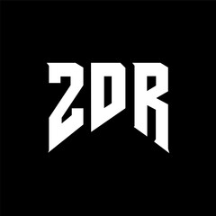 ZDR letter logo design for technology company. ZDR logo design black and white color combination. ZDR logo, ZDR vector, ZDR design, ZDR icon, ZDR alphabet. ZDR typography logo design.