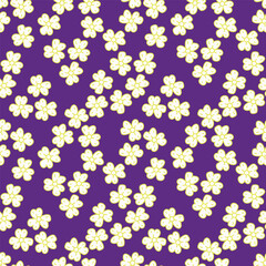 Beautiful little flower pattern on purple background. Sweet flower pattern is perfect for dress.