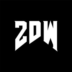 ZDW letter logo design for technology company. ZDW logo design black and white color combination. ZDW logo, ZDW vector, ZDW design, ZDW icon, ZDW alphabet. ZDW typography logo design.