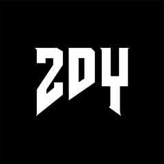 ZDY letter logo design for technology company. ZDY logo design black and white color combination. ZDY logo, ZDY vector, ZDY design, ZDY icon, ZDY alphabet. ZDY typography logo design.