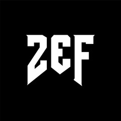 ZEF letter logo design for technology company. ZEF logo design black and white color combination. ZEF logo, ZEF vector, ZEF design, ZEF icon, ZEF alphabet. ZEF typography logo design.