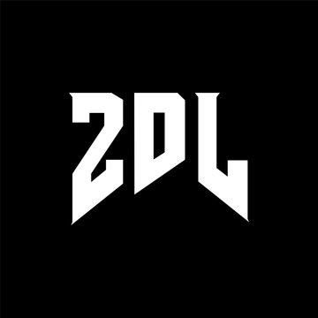 ZDL letter logo design for technology company. ZDL logo design black and white color combination. ZDL logo, ZDL vector, ZDL design, ZDL icon, ZDL alphabet. ZDL typography logo design.