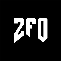 ZFO letter logo design for technology company. ZFO logo design black and white color combination. ZFO logo, ZFO vector, ZFO design, ZFO icon, ZFO alphabet. ZFO typography logo design.