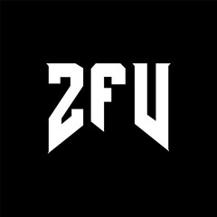 Fototapeta premium ZFV letter logo design for technology company. ZFV logo design black and white color combination. ZFV logo, ZFV vector, ZFV design, ZFV icon, ZFV alphabet. ZFV typography logo design.