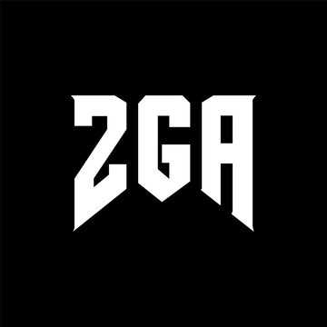 ZGA letter logo design for technology company. ZGA logo design black and white color combination. ZGA logo, ZGA vector, ZGA design, ZGA icon, ZGA alphabet. ZGA typography logo design.