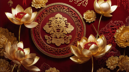 Fototapeta premium A Luxurious Chinese New Year Celebration