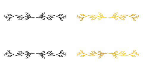 Aesthetic black and gold leaves text frames