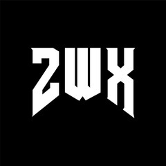 ZWX letter logo design for technology company. ZWX logo design black and white color combination. ZWX logo, ZWX vector, ZWX design, ZWX icon, ZWX alphabet. ZWX typography logo design.