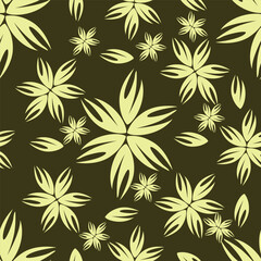 Cute hand drawn floral seamless pattern background