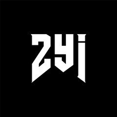 ZYI letter logo design for technology company. ZYI logo design black and white color combination. ZYI logo, ZYI vector, ZYI design, ZYI icon, ZYI alphabet. ZYI typography logo design.