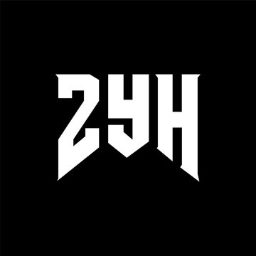 ZYH letter logo design for technology company. ZYH logo design black and white color combination. ZYH logo, ZYH vector, ZYH design, ZYH icon, ZYH alphabet. ZYH typography logo design.