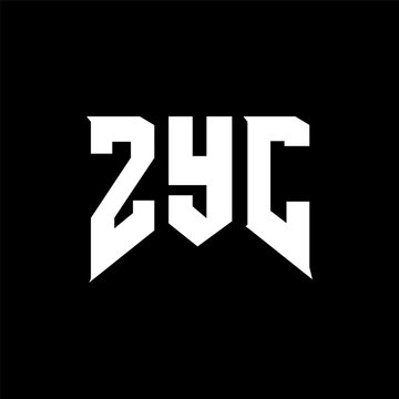 ZYC letter logo design for technology company. ZYC logo design black and white color combination. ZYC logo, ZYC vector, ZYC design, ZYC icon, ZYC alphabet. ZYC typography logo design.