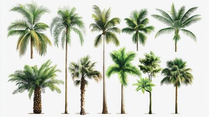 Collection of Tropical Palm Trees