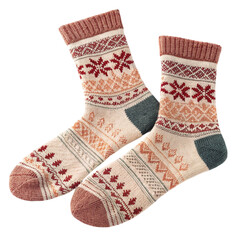 Magnificent Blend Fair Isle Socks isolated on transparent background