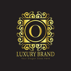 Letter Luxury brand logo design with a royal gold crown emblem and elegant typography
